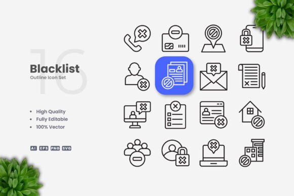 Blacklist Icons: A Modern Graphic Design Asset for Clean Visuals