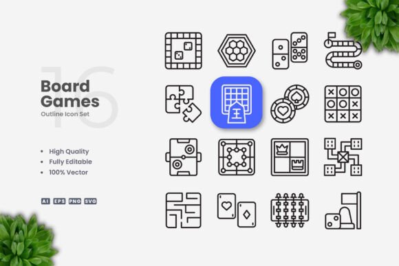 Board Games Icons for Modern Branding
