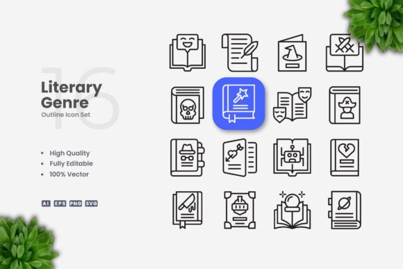 Branding Boost with Literary Genre Icons