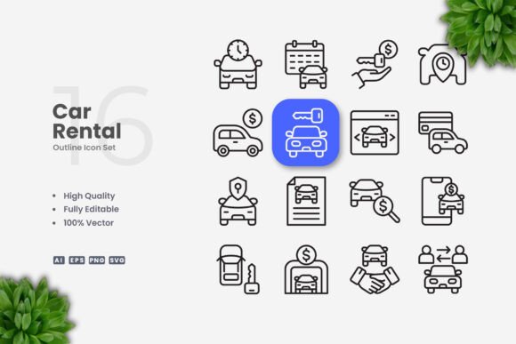 Car Rental Graphics: A Clean Design for Branding