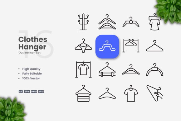 Clothes Hanger 2 Icons for Modern Branding