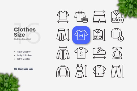 Clothes Size Icons Graphics