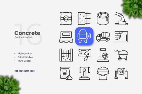 Concrete Icons: A Versatile Graphic Asset for Modern Design