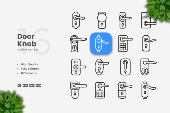 Door Knob Icons: A Graphic Design Asset for Modern Branding