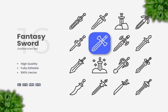 Fantasy Sword Graphics for Digital Sellers