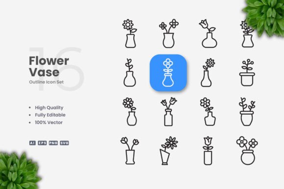 Flower Vase Graphics for Modern Design
