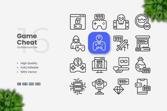 Game Cheat Icons: A Modern Graphic Design Asset for Content Publishers