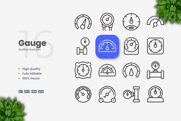 Gauge Icons Graphics for Modern Web Design