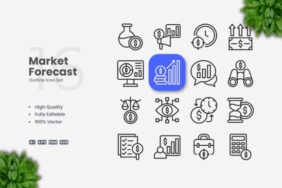 Market Forecast Icons: A Clean Graphic Asset for Digital Sellers