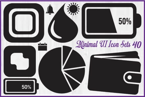 Minimal UI Icon Silhouette Set for Modern Graphics