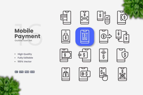 Mobile Payment Icons: A Graphic Design Asset for Modern Branding