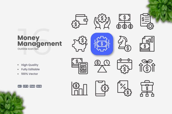 Money Management Icons for Modern Branding