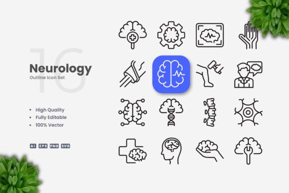 Neurology Icons: A Graphic Design Asset for Modern Branding