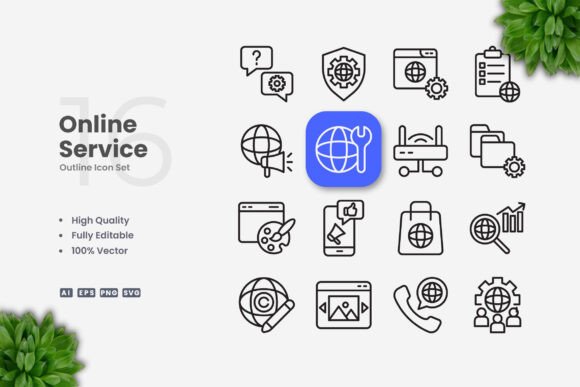 Online Service Icons: A Graphic Design Asset for Modern Content